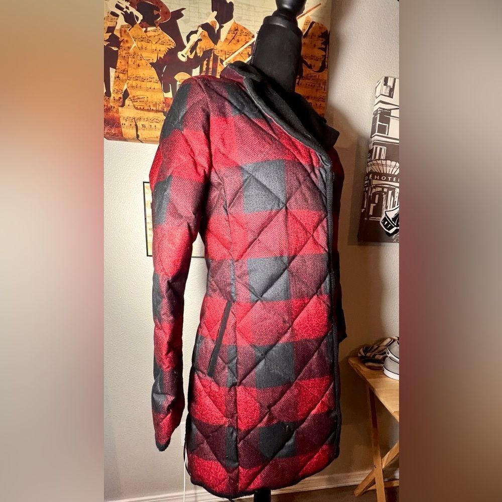 Pendleton Buffalo Check Collared Quilted Mid Length Down Coat EUC! - Picture 11 of 14